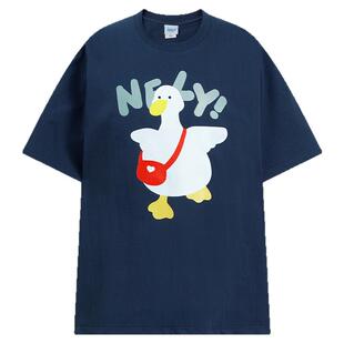 美式潮牌100%纯棉重磅复古短袖T恤男夏新款字母小众宽松情侣上衣