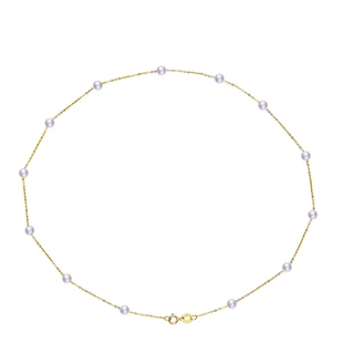 满天星18k金项链气质简约 正圆强光淡水小珍珠吊坠正品女锁骨链