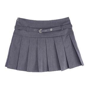 A21女装梭织中腰百褶短裙