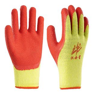 正品织女星劳保手套工作耐磨防滑干活棉线劳动橡胶皮玻璃工地防护