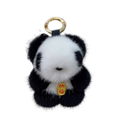 真水貂毛可爱小熊猫毛绒玩偶公仔