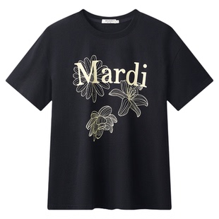 MARDI官方正品三花雏菊百合时尚纯棉短袖T恤宽松百搭上衣女2026夏