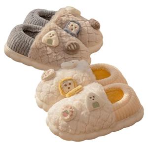 买1送1包跟棉拖鞋情侣家居一对2025新款室内保暖毛拖鞋女士冬季男