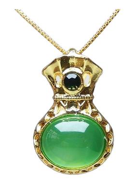 金镶玉吊坠合金镶嵌天然玉髓钱袋玉坠女款福袋项链锁骨链配饰挂件