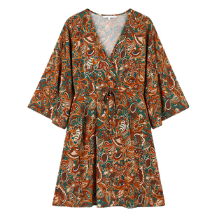 Short sleeved printed loose fitting dress 女士印花宽松连衣裙