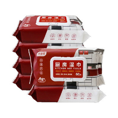 优普爱厨房湿巾强力去油60抽*6包