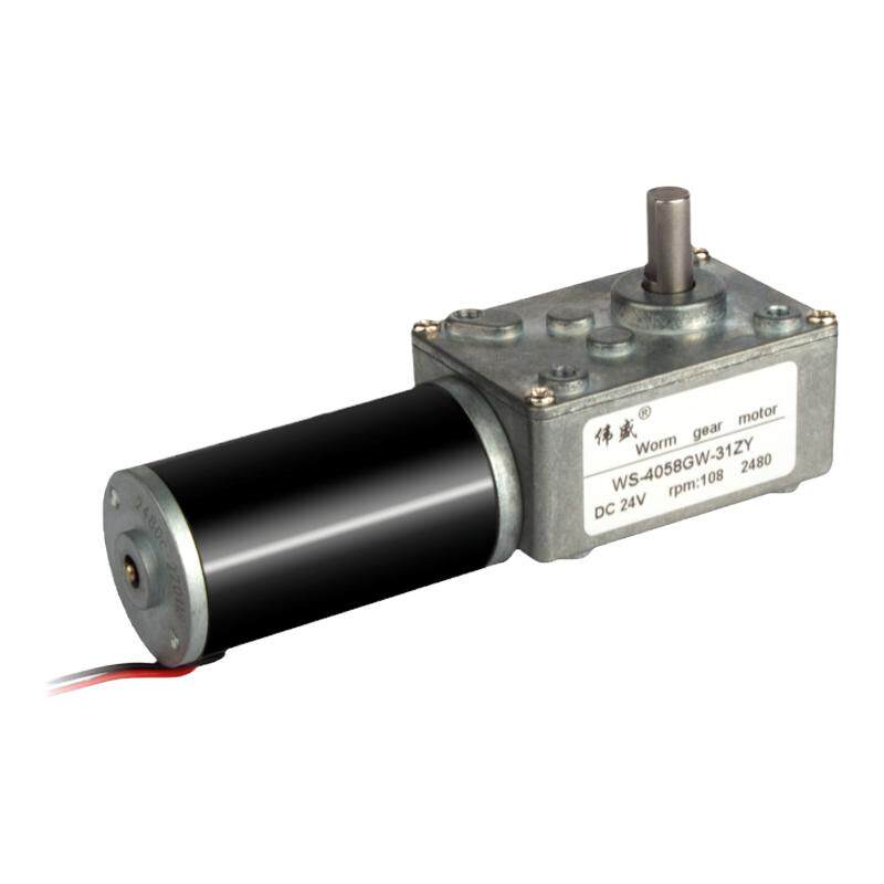 涡轮蜗杆直流减速电机12V24V大扭矩低速调速马达微型正反慢速自锁