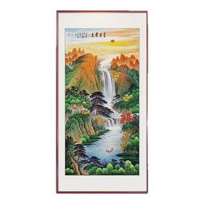 紫气东来新中式山水画玄关