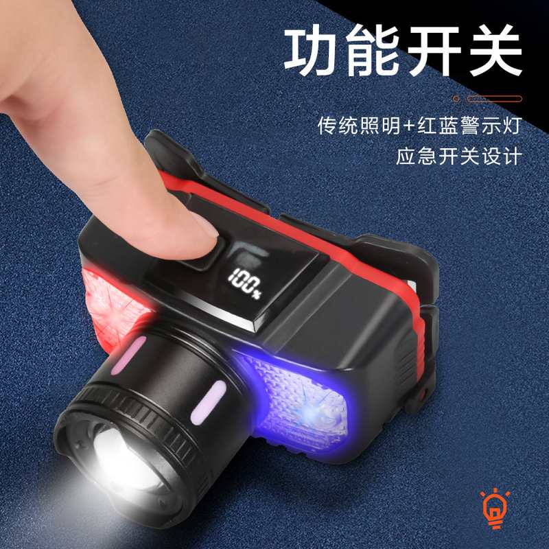 led头灯野外强光长续航矿灯手电筒头戴式灯钓鱼夜户外钓锂电专用