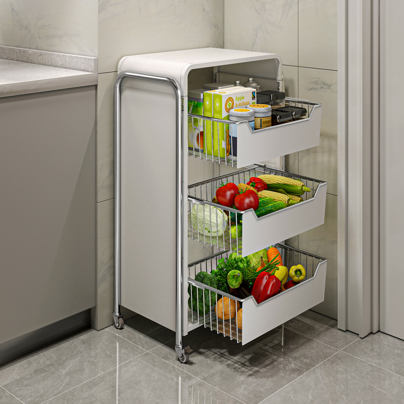 厨房蔬菜置物架多层落地多功能家用水果菜篮子收纳筐小推车可移动