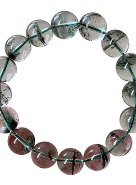 天然绿幽灵手链满天星半盆单圈聚