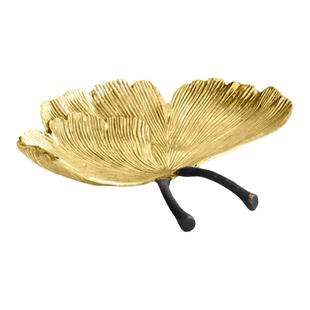 Michael Aram金色银杏杂物小盘水果盘金属耐用创意小吃盘生日礼物