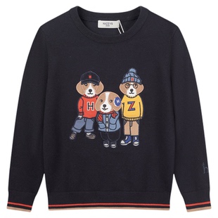【新年】hazzys哈吉斯童装男女童毛衣2025秋中大童线衣保暖针织衫
