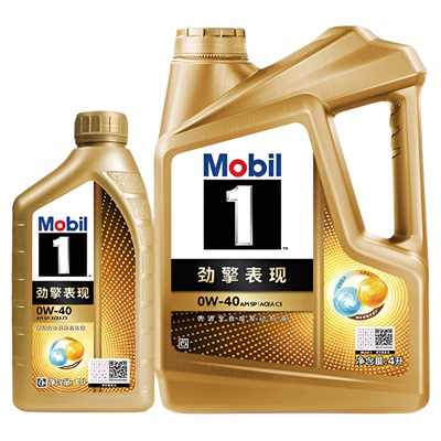 Mobil美孚1号劲擎表现超金0W-40 5L API SQ 全合成汽车发动机油