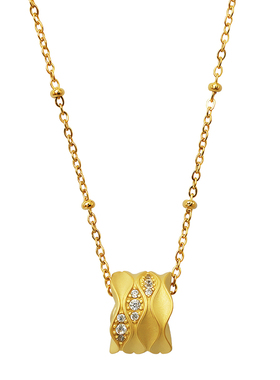 沐白MU水波纹925纯银配饰金项链