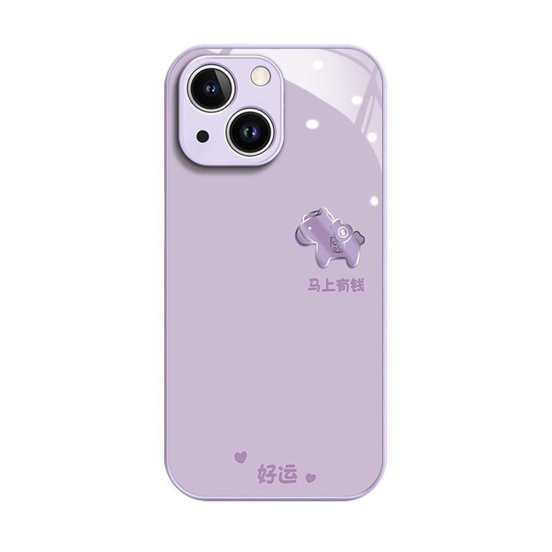 简约小马适用iPhone苹果13手机壳11新款2023女款15/14/13/12pro高级感2026小众16plus防摔