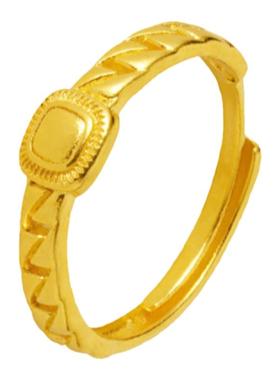 沙金戒指女久不掉色小方包个性