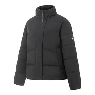 李宁2025冬季新款女黑色立领短款羽绒服男女加厚鸭绒保暖防风外套