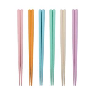 尖头筷子日式家用寿司防滑彩色合金糖果色创意个性餐厅细嘴22cm
