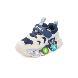 汪汪队立大功童鞋男童学步鞋2025春秋新款防滑软底儿童鞋小童灯鞋