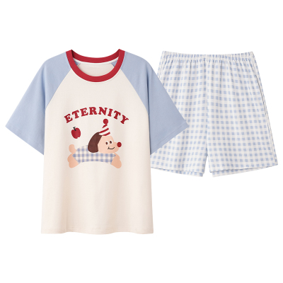 纯棉睡衣男士春秋款套头