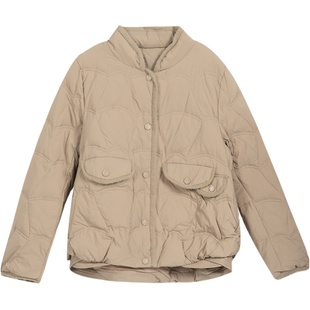 白鸭绒保暖羽绒服女冬季2024新款加厚立领宽松中戏休闲复古外套