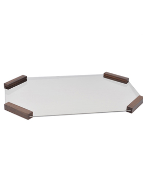 现代轻奢不锈钢托盘摆件