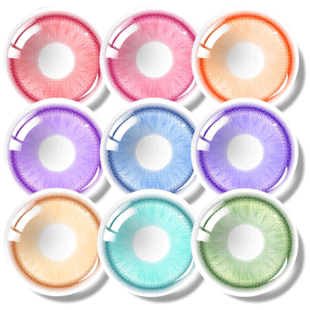 雅诺cos美瞳日抛紫红蓝金棕绿色cosplay显色三明治涂山苏苏次抛C