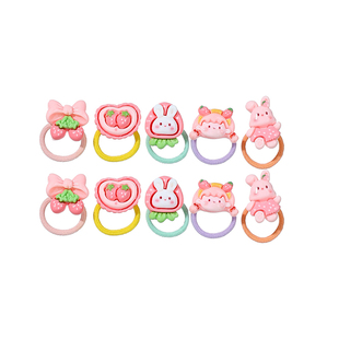 儿童卡通动物拇指发圈女童不伤头可爱发圈宝宝高弹力扎小啾啾皮筋