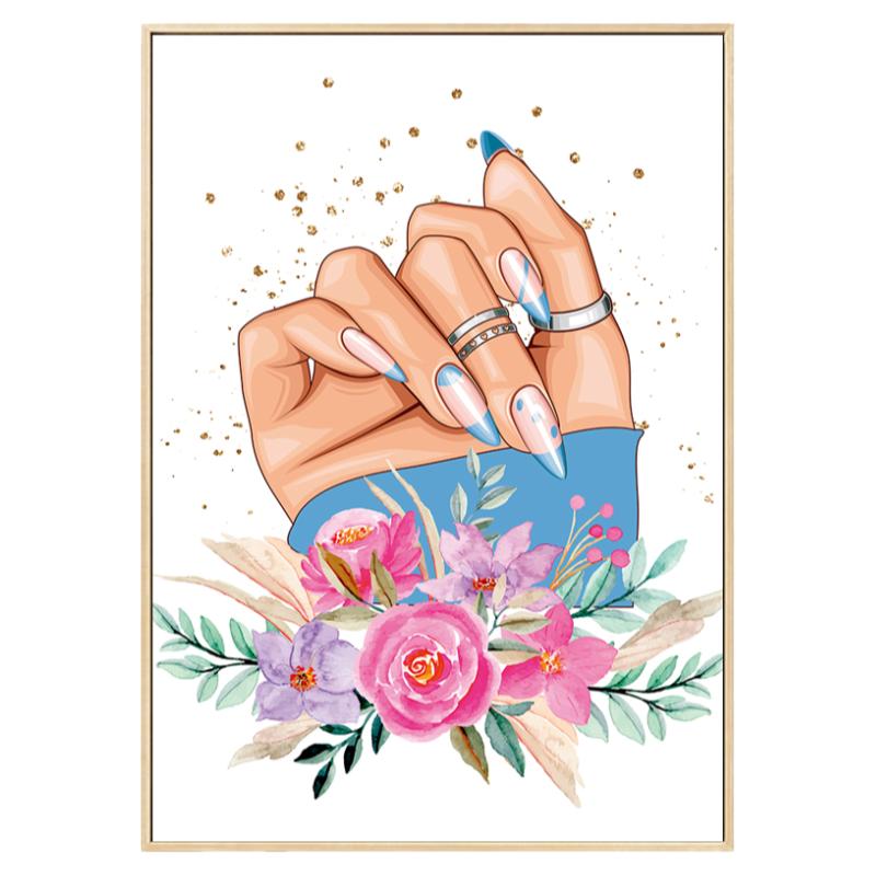 美甲店装饰画美睫彩妆海报挂画
