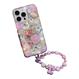 Handmade Case for iPhone 17 16 15 Pro Max Plus coque Luxury Phoenix Peony Flower Phone Back Cover