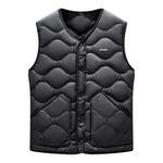雪中飞羽绒马甲男款冬V领背心2025新款轻薄内胆坎肩无袖内搭外穿