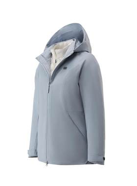 KOLON SPORT可隆冲锋衣2级防风男女连帽羽绒三合一夹克