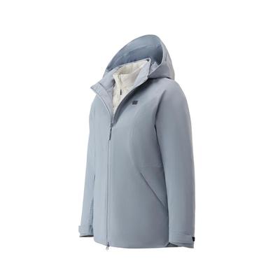 KOLON SPORT可隆冲锋衣2级防泼水防风男女连帽羽绒三合一夹克