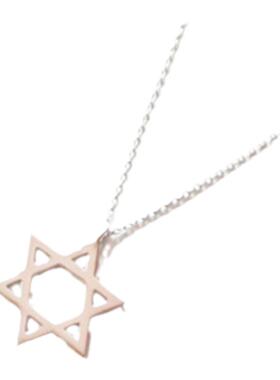 韩国六芒星项链s925女镂空星星