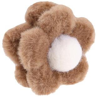 毛绒花朵发夹女2025新款高端秋冬鲨鱼夹子中号后脑勺抓夹发卡头饰