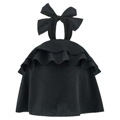 moussy法式度假风荷叶边挂脖背心