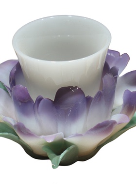 东方美学陶瓷牡丹花神杯垫摆件