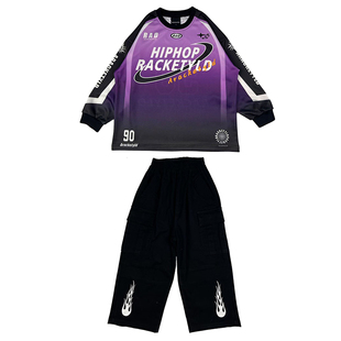 乐咪酷儿童街舞服装男童嘻哈风炸街潮服hiphop演出服街舞女孩套装