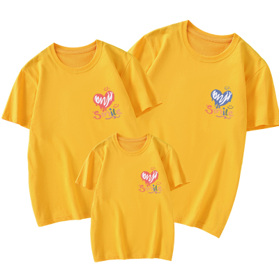 潮北高端亲子装纯棉短袖