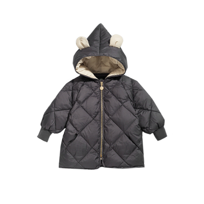 宝宝羽绒服连帽儿童外套纯色冬装