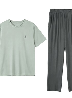 秋鹿莫代尔棉夏季情侣睡衣套装