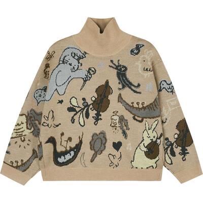 江南布衣童装秋冬绵羊毛套头毛衣高领保暖男女童儿童jnbybyjnby