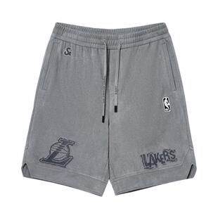 k区绫致杰克琼斯NBA联名秋冬男短裤湖人队字母刺绣运动百搭