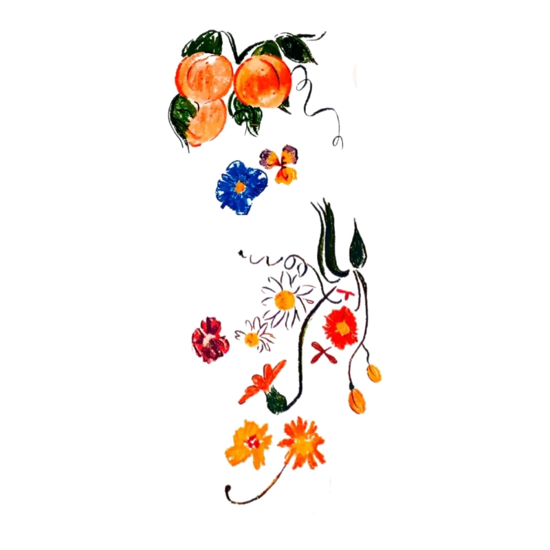 苏小木 | 种一片花园 蜡笔花臂纹身贴 两组 防水女持久逼真彩色