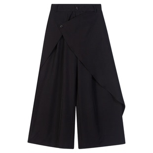 半空山 复古无性别日系风不规则裁片拼接宽松阔腿西裤