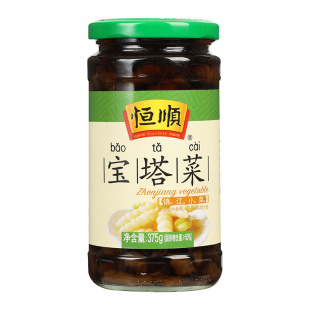 恒顺酱菜宝塔菜375g*4瓶装下饭菜地环地蚕螺丝菜腌制泡菜咸菜小菜