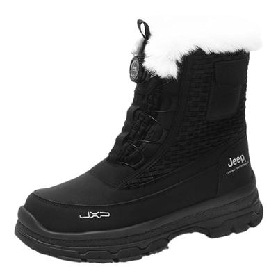 jeep黑色男鞋雪地靴冬季加绒加厚