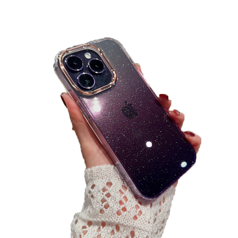 糖希【星空渐变闪粉】适用于苹果16/15pro手机壳iPhone14promax透明新款13promax全包边11女软边