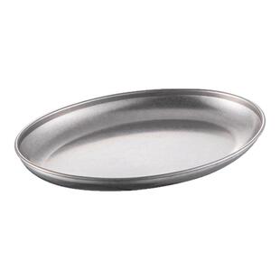 不锈钢椭圆盘蛋形加深盘烧烤盘小吃盘子菜盘蒸鱼托盘复古做旧餐具